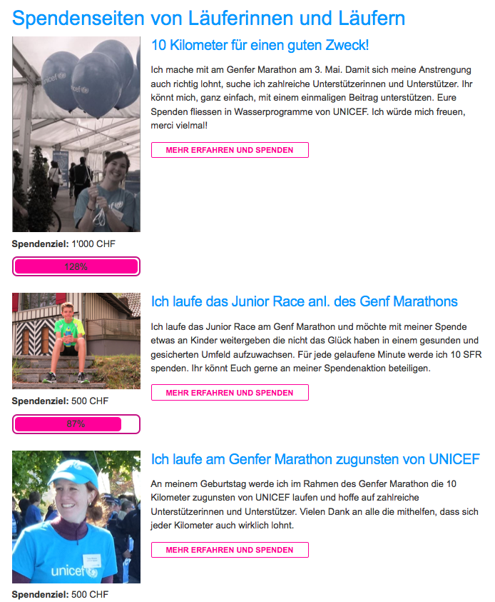 Liste der öffentlichen P2P Spendenseiten